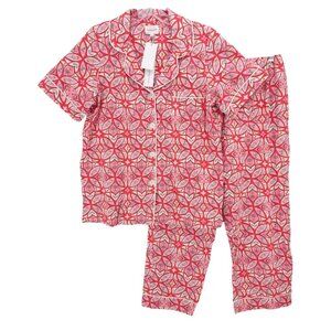 NWT BEDHEAD PJs Pajamas Short Sleeve Cropped Pant Set PRAIRIE DAWN Stretch SMALL